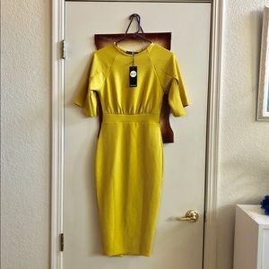 Boohoo Night Cesca Split Sleeve Midi Dress US 6